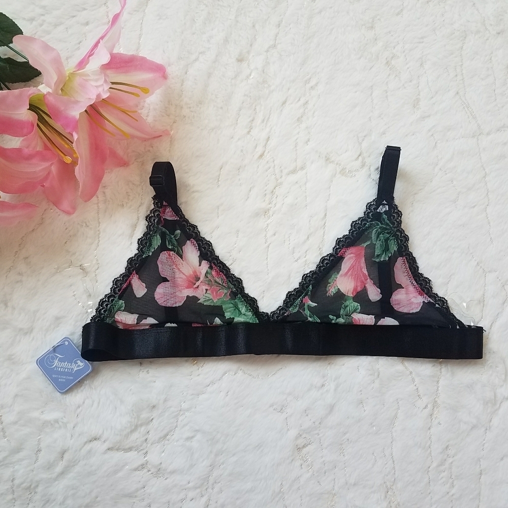 Fantasy Lingerie Hibiscus Print Bralette